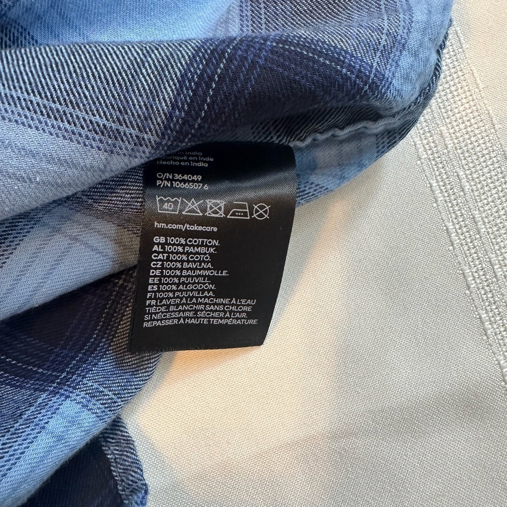 H&M Blue Plaid Kids Button Down Shirt - Picture 7 of 7